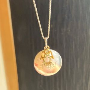 Dainty necklace with angel pendant